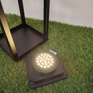 Lampa Solarna Lampion solarny metalowy czarny komplet 2 szt. 36 cm i 32 cm