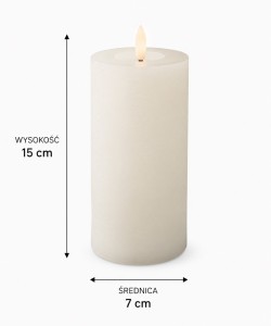 ŚWIECA biała LED na baterie TIMER 15 cm wosk