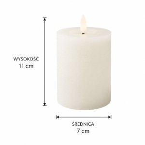 ŚWIECA biała LED na baterie TIMER 11 cm wosk