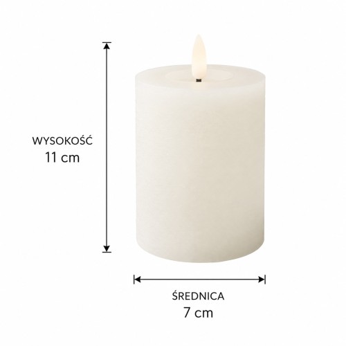 ŚWIECA biała LED na baterie TIMER 11 cm wosk