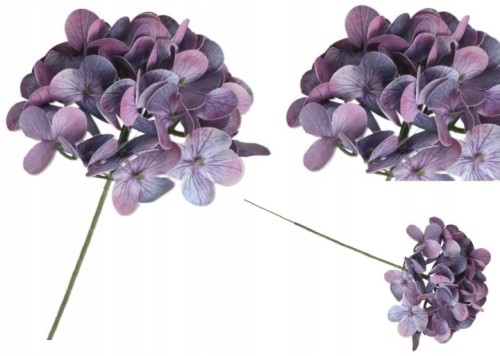 HORTENSJA fioletowa hortensja kwiaty jak żywe real touch premium pik 40 cm