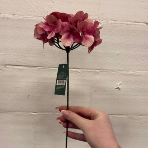 HORTENSJE PIK do stroików sztuczna hortensja bordowa REAL TOUCH 40 cm