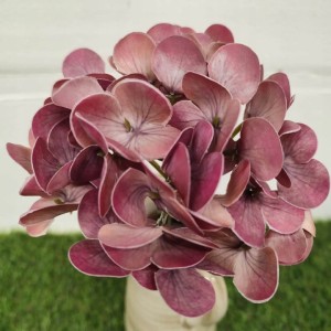 HORTENSJE PIK do stroików sztuczna hortensja bordowa REAL TOUCH 40 cm