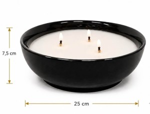 Znicz otwarty + WKŁAD ceramiczny parafinowy zalewany średnica 25 cm h 7,5cm