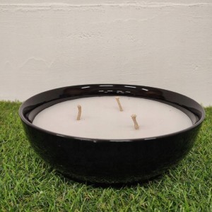 Znicz otwarty + WKŁAD ceramiczny parafinowy zalewany średnica 25 cm h 7,5cm