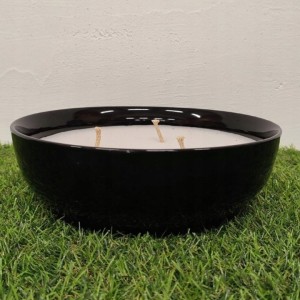 Znicz otwarty + WKŁAD ceramiczny parafinowy zalewany średnica 25 cm h 7,5cm