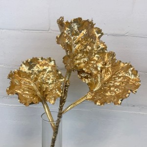 ZŁOTE liście sztuczne liść złoty h 47 cm duże złote liście do wazonu