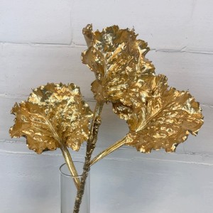 ZŁOTE liście sztuczne liść złoty h 47 cm duże złote liście do wazonu