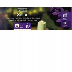 ŚWIECA SOLARNA LED zielona świeca na zewnątrz 10 cm czujnik zmierzchu