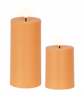2 x ŚWIECA pomarańczowa SOLARNA świeca na zewnątrz 10 i 15 cm czujnik zmie