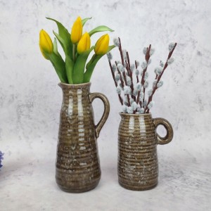 WAZON w kształcie dzbanka z uchwytem ceramiczny dzbanek h 16 cm