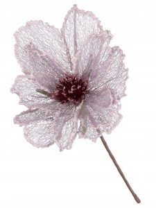 KWIAT siateczkowy różowy kwiaty sztuczne duże h 33 cm średnica 25 cm