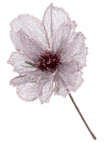 KWIAT siateczkowy różowy kwiaty sztuczne duże h 33 cm średnica 25 cm