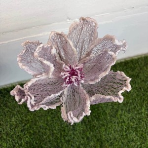 KWIAT siateczkowy różowy kwiaty sztuczne duże h 33 cm średnica 25 cm