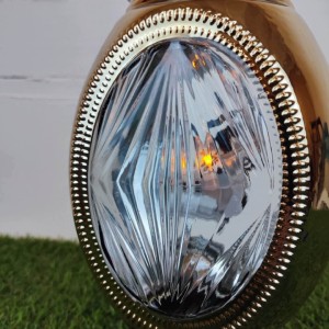 ZNICZ całodobowy solarny złoty migające światło h 31 cm fotowoltaiczny