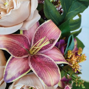 WIĄZANKA na grób cmentarz bukiet 60cm peonia lilia sztuczna bukiet jesienny