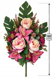 WIĄZANKA na grób cmentarz bukiet 60cm peonia lilia sztuczna bukiet jesienny