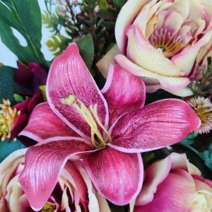 WIĄZANKA na grób cmentarz bukiet 60cm peonia lilia sztuczna bukiet jesienny