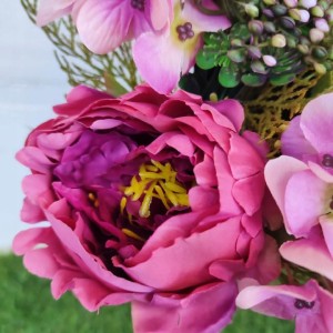 WIĄZANKA na grób cmentarz bukiet 60 cm peonia hortensja tuja sztuczna