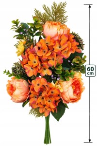 WIĄZANKA na grób cmentarz bukiet 60 cm peonia hortensja tuja sztuczna