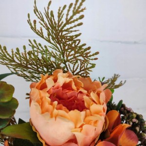 WIĄZANKA na grób cmentarz bukiet 60 cm peonia hortensja tuja sztuczna