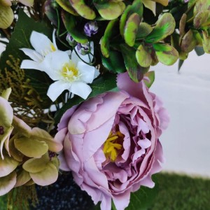 WIĄZANKA na grób cmentarz bukiet 60 cm peonia hortensja tuja sztuczna