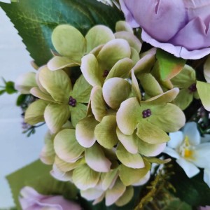 WIĄZANKA na grób cmentarz bukiet 60 cm peonia hortensja tuja sztuczna