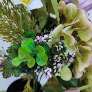 WIĄZANKA na grób cmentarz bukiet 60 cm peonia hortensja tuja sztuczna