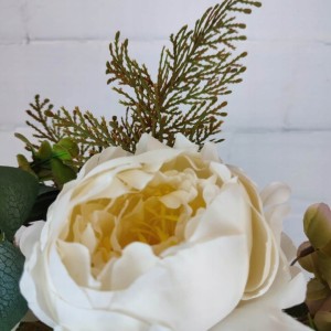 WIĄZANKA na grób cmentarz bukiet 60 cm peonia hortensja tuja sztuczna