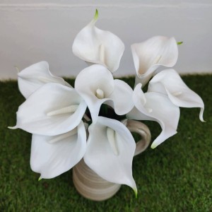 KALLA BUKIET WIĄZKA KALIA SZTUCZNA guma białe kwiaty CALLA 9 kwiatów 35 cm