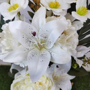 WIĄZANKA na grób cmentarz bukiet 64 cm mieczyk lilia peonia bukiet jesienny