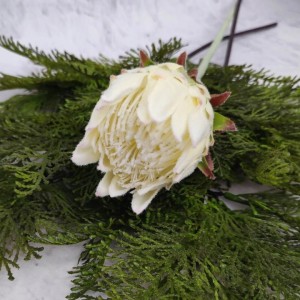 KARCZOCH biały sztuczny PROTEA królewska srebrnik kwiat Prometeusza 64 cm