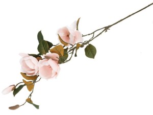 Sztuczna magnolia różowa – gałązka dekoracyjna 90 cm
