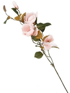 Sztuczna magnolia różowa – gałązka dekoracyjna 90 cm