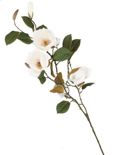 Sztuczna magnolia biała – gałązka dekoracyjna 90 cm