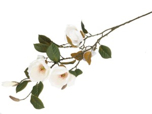 Sztuczna magnolia biała – gałązka dekoracyjna 90 cm