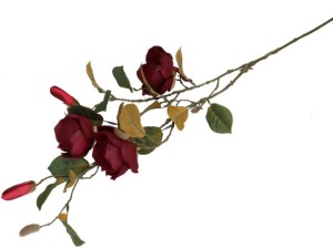 Sztuczna magnolia bordowa – gałązka dekoracyjna 90 cm