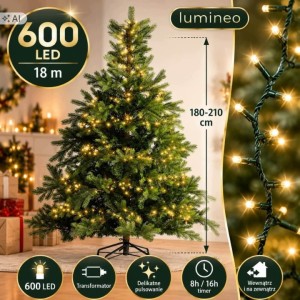 Lampki choinkowe Lumineo 600 LED 18 m SOFT GOLD TIMER na zewnątrz FLASH