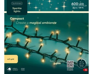 Lampki choinkowe Lumineo 600 LED 18 m SOFT GOLD TIMER na zewnątrz FLASH