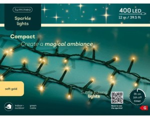 Lampki choinkowe Lumineo 400 LED 12 m SOFT GOLD TIMER na zewnątrz FLASH
