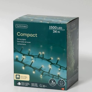 Lampki choinkowe Lumineo 1500 LED 34 m białe ciepłe TIMER ściemniacz zewn.