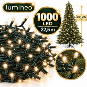 Lampki choinkowe Lumineo 1000 LED 22,5m białe ciepłe TIMER ściemniacz zewn.