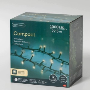 Lampki choinkowe Lumineo 1000 LED 22,5m białe ciepłe TIMER ściemniacz zewn.