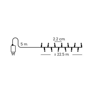 Lampki choinkowe Lumineo 1000 LED 22,5m białe ciepłe TIMER ściemniacz zewn.