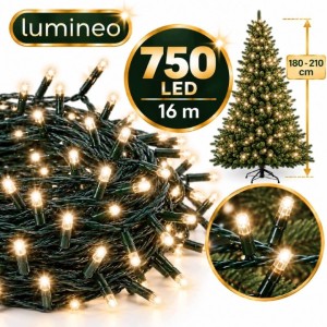 Lampki choinkowe Lumineo 750 LED 16 m białe ciepłe TIMER ściemniacz zewn.
