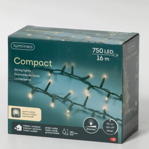 Lampki choinkowe Lumineo 750 LED 16 m białe ciepłe TIMER ściemniacz zewn.