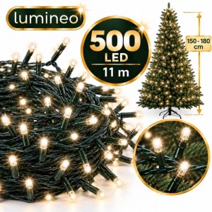 Lampki choinkowe Lumineo 500 LED 11 m białe ciepłe TIMER ściemniacz zewn.
