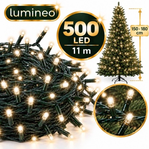 Lampki choinkowe Lumineo 500 LED 11 m białe ciepłe TIMER ściemniacz zewn.