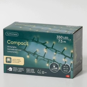 Lampki choinkowe Lumineo 350 LED 7,5 m białe ciepłe TIMER ściemniacz zewn.
