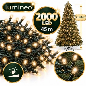 Lampki choinkowe Lumineo 2000 LED 45 m soft gold TIMER ściemniacz zewn.